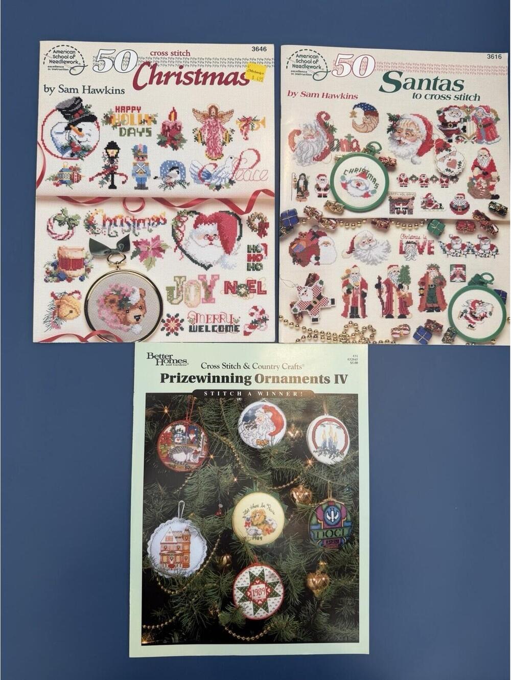 Set Of 3 Crosstitch Christmas Booklets Sam Hawkins & Better Homes Excellent